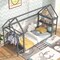 Twin Size Montessori Floor House Bed with Detachable Storage Shelves